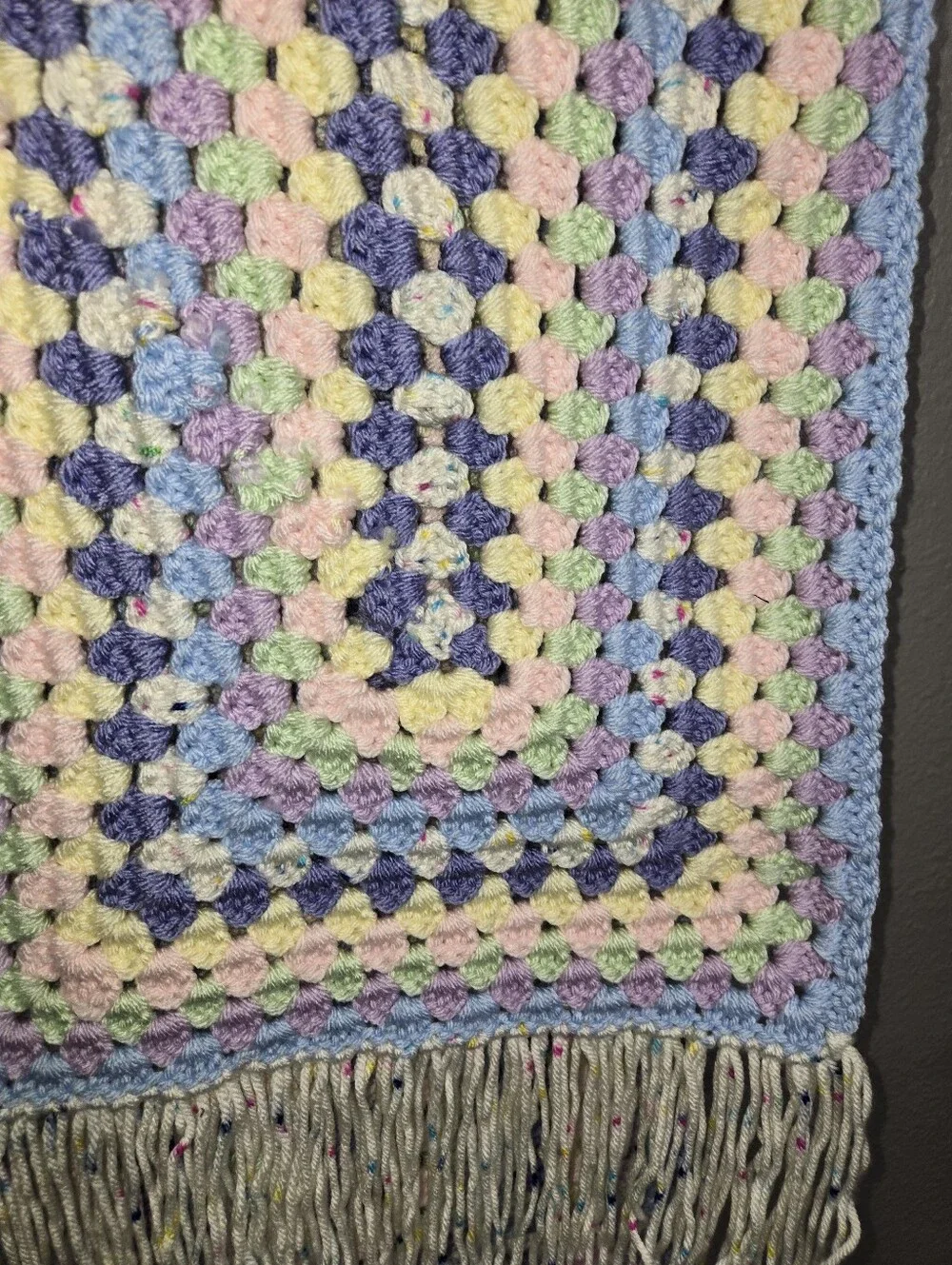 Handmade Crochet Scarf Pastel Birthday Cake Colors